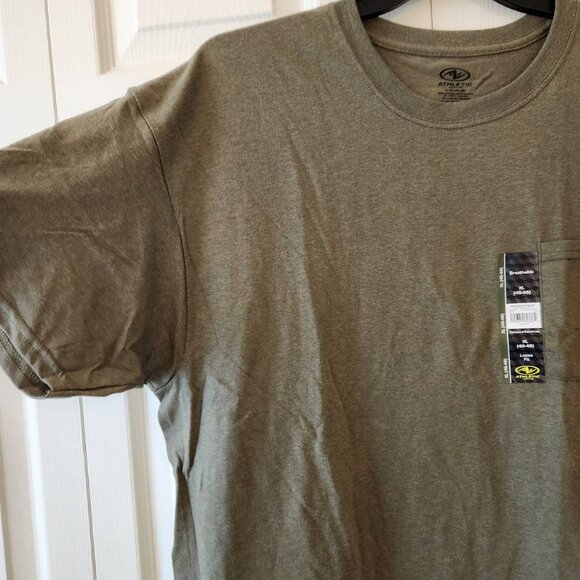 AW Athletic Works Mens Pocket Tee XL Burnt Olive Heather NWT - Picture 6 of 8